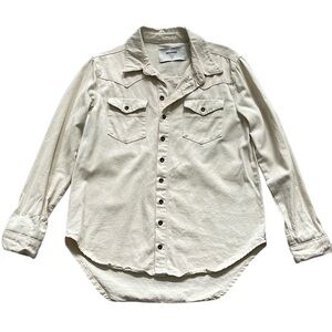 One Teaspoon Cream Cotton Western Button‎ Up Distressed Long Sleeve Women’s XS
